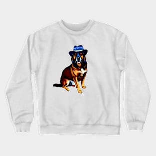 Cool Dog with Hat Crewneck Sweatshirt